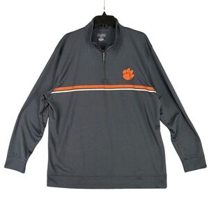 University ClemsonAthletic Pullover Champion Shirt Mens XL Gray Quarter Zip